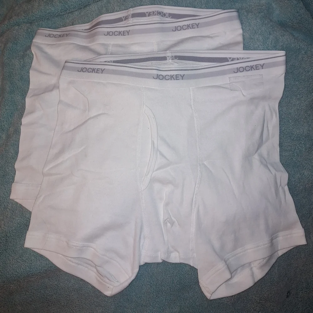 🇺🇲2pc NWOT WHITE Jockey Size L Men's Staycool Boxer Briefs
